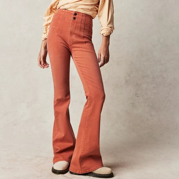 Free People Denim - We The Free Jayde Flare Apricot Brandy size 25